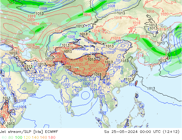 Jet stream/SLP ECMWF So 25.05.2024 00 UTC