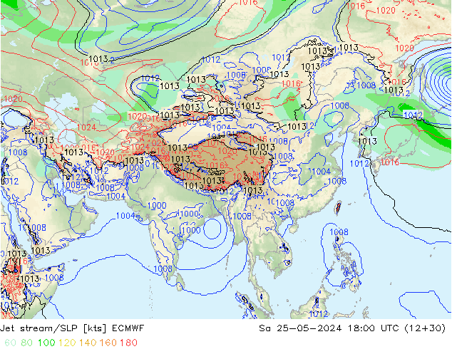 Straalstroom/SLP ECMWF za 25.05.2024 18 UTC