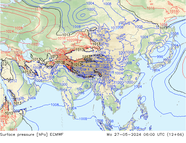 приземное давление ECMWF пн 27.05.2024 06 UTC