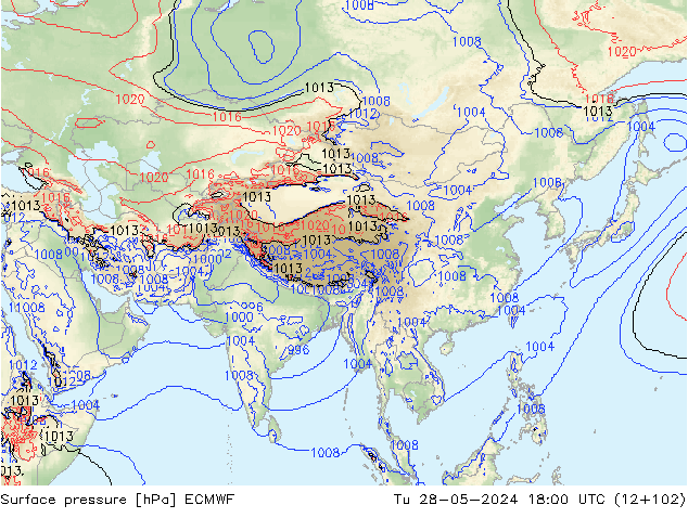 pression de l'air ECMWF mar 28.05.2024 18 UTC