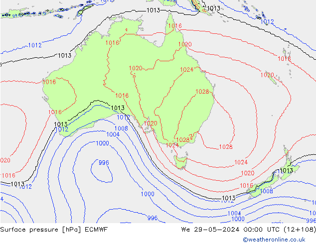 ciśnienie ECMWF śro. 29.05.2024 00 UTC