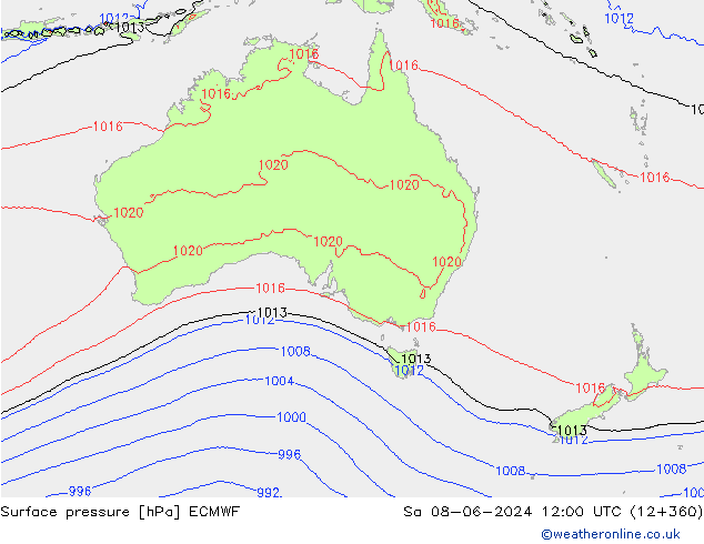 Luchtdruk (Grond) ECMWF za 08.06.2024 12 UTC