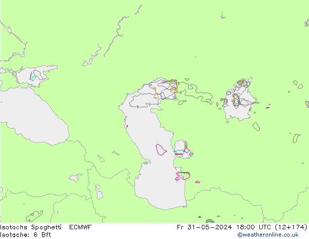 Isotachs Spaghetti ECMWF Sex 31.05.2024 18 UTC