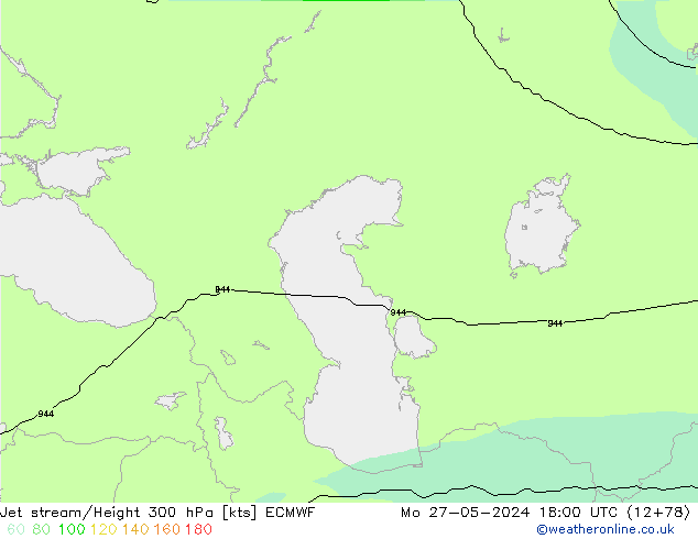 Corriente en chorro ECMWF lun 27.05.2024 18 UTC