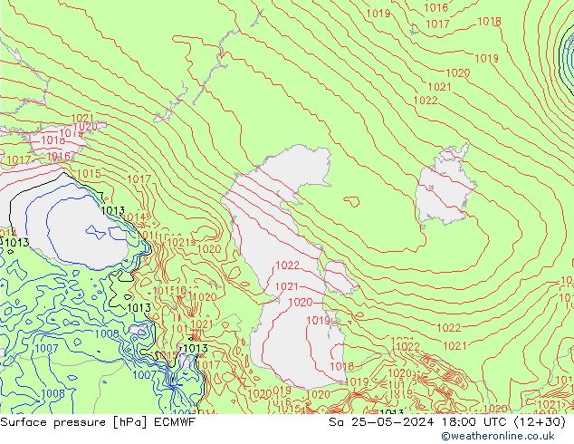 pression de l'air ECMWF sam 25.05.2024 18 UTC