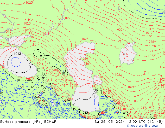 Surface pressure ECMWF Su 26.05.2024 12 UTC