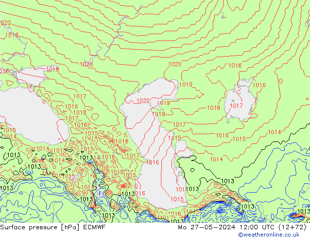 Surface pressure ECMWF Mo 27.05.2024 12 UTC