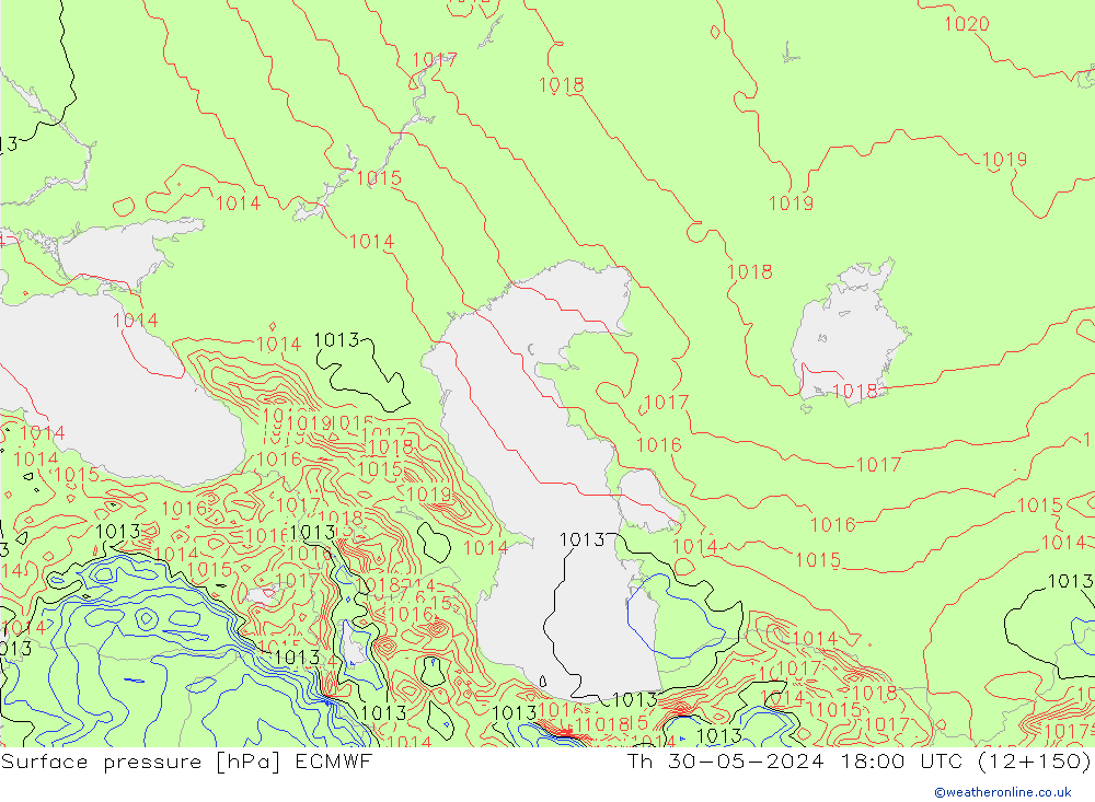 ciśnienie ECMWF czw. 30.05.2024 18 UTC