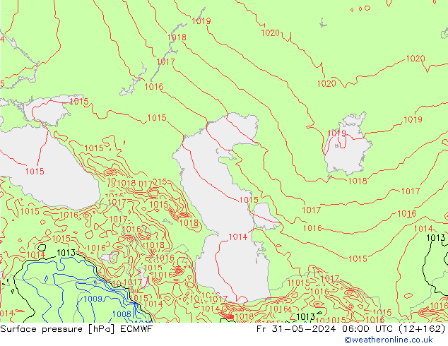 Surface pressure ECMWF Fr 31.05.2024 06 UTC