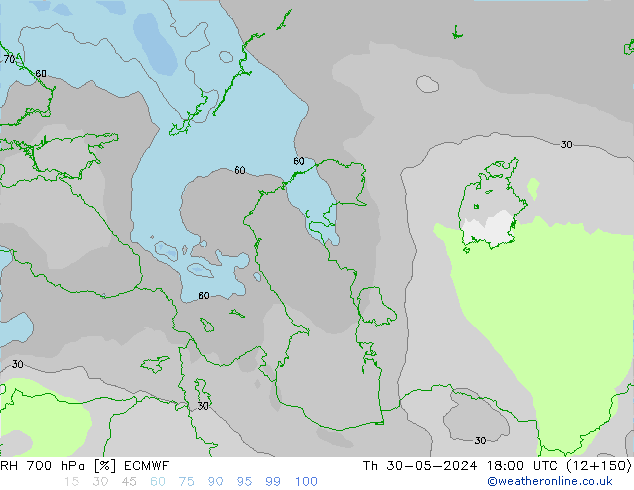 RV 700 hPa ECMWF do 30.05.2024 18 UTC