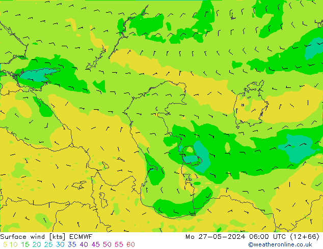 Vent 10 m ECMWF lun 27.05.2024 06 UTC