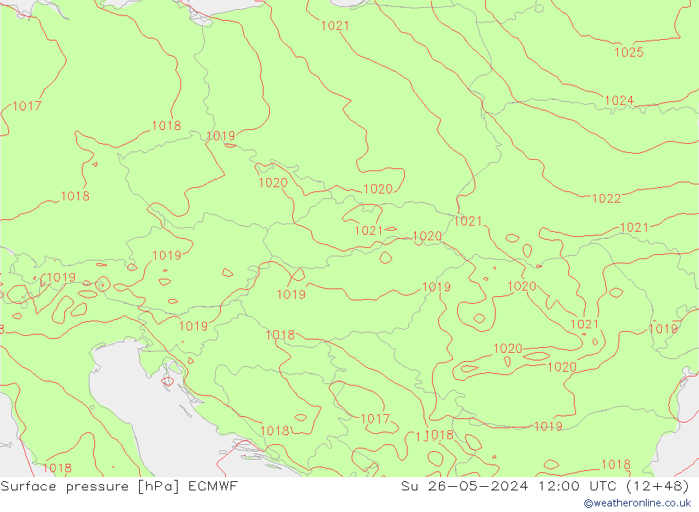 Surface pressure ECMWF Su 26.05.2024 12 UTC