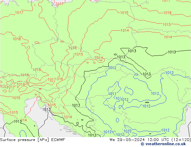 Pressione al suolo ECMWF mer 29.05.2024 12 UTC