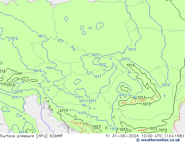 ciśnienie ECMWF pt. 31.05.2024 12 UTC