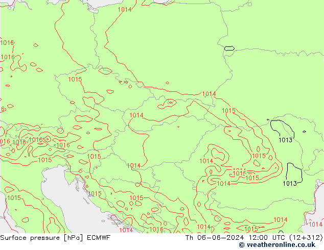 Luchtdruk (Grond) ECMWF do 06.06.2024 12 UTC