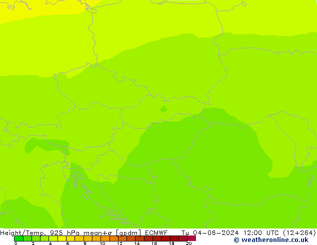 Height/Temp. 925 hPa ECMWF mar 04.06.2024 12 UTC