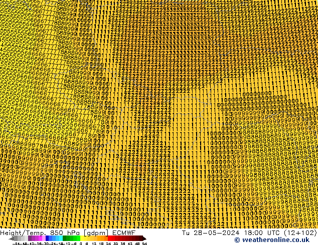 Height/Temp. 850 hPa ECMWF Tu 28.05.2024 18 UTC