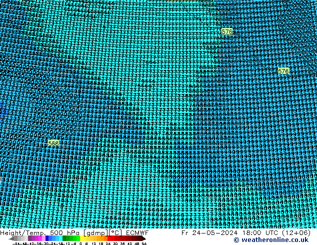 Height/Temp. 500 hPa ECMWF  24.05.2024 18 UTC