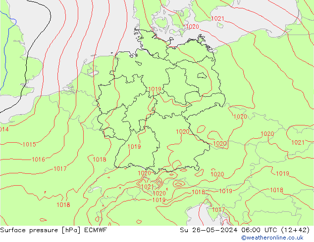 Surface pressure ECMWF Su 26.05.2024 06 UTC