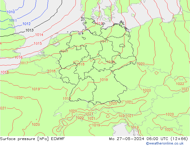 Surface pressure ECMWF Mo 27.05.2024 06 UTC