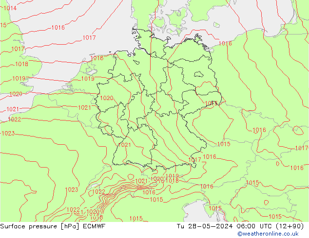 Yer basıncı ECMWF Sa 28.05.2024 06 UTC