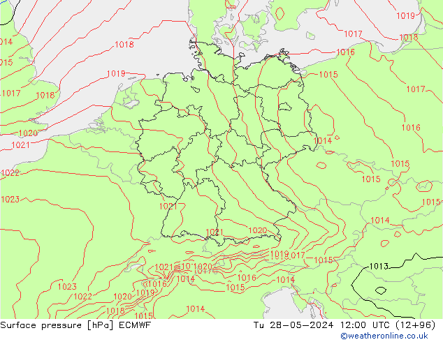 Pressione al suolo ECMWF mar 28.05.2024 12 UTC