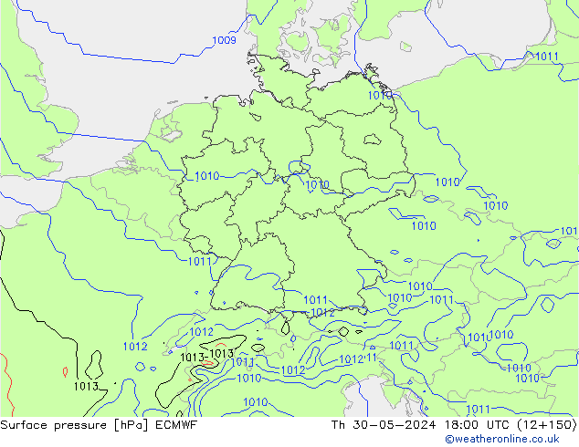 приземное давление ECMWF чт 30.05.2024 18 UTC