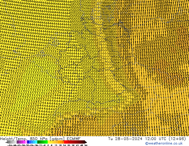 Yükseklik/Sıc. 850 hPa ECMWF Sa 28.05.2024 12 UTC