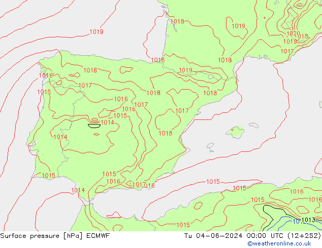 Luchtdruk (Grond) ECMWF di 04.06.2024 00 UTC