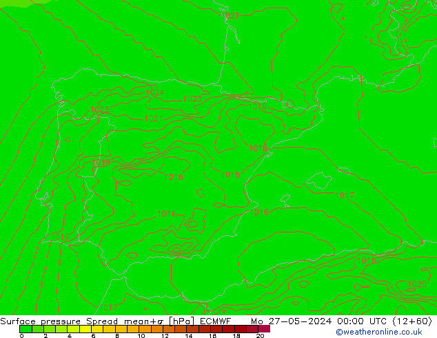 Yer basıncı Spread ECMWF Pzt 27.05.2024 00 UTC