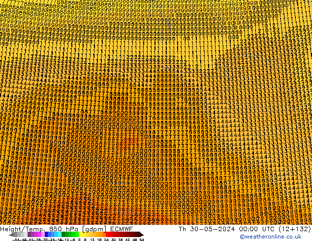 Height/Temp. 850 hPa ECMWF Th 30.05.2024 00 UTC