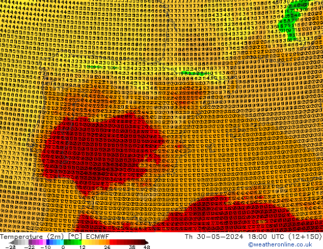 température (2m) ECMWF jeu 30.05.2024 18 UTC