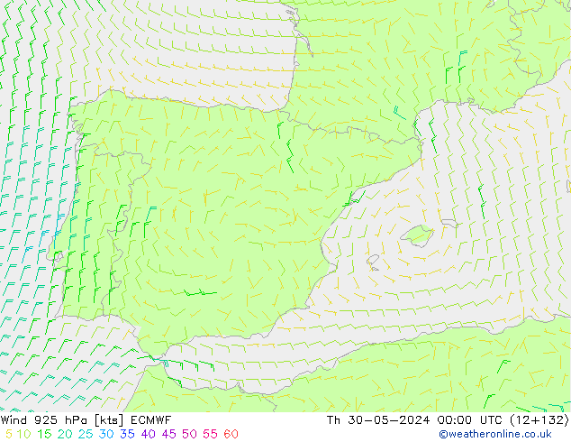 Wind 925 hPa ECMWF Th 30.05.2024 00 UTC