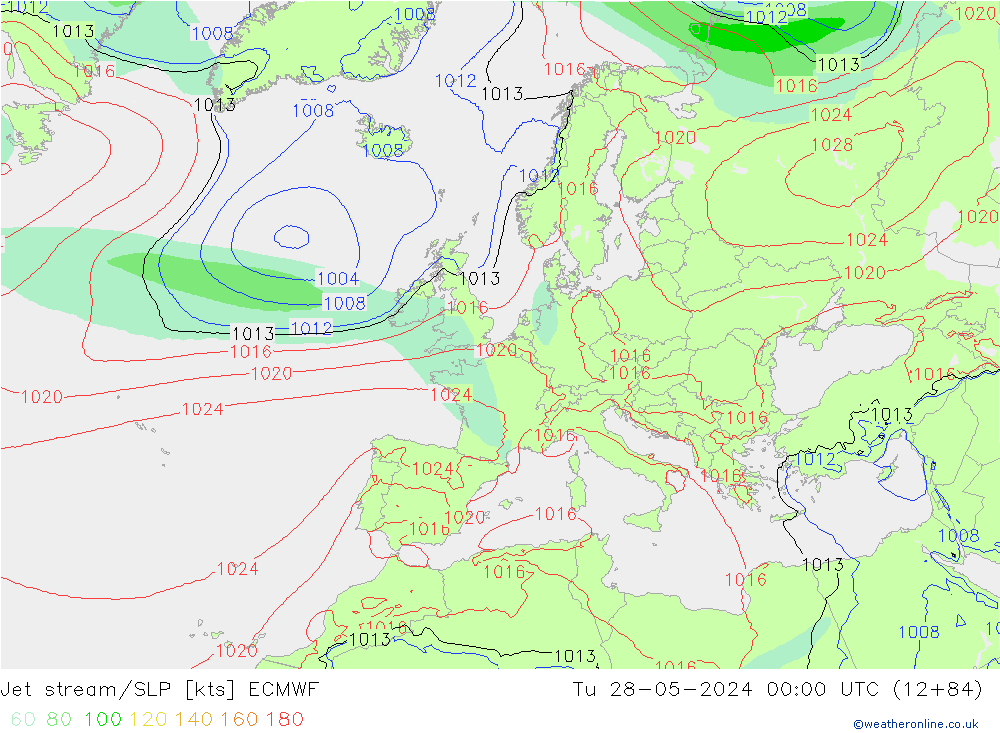 джет/приземное давление ECMWF вт 28.05.2024 00 UTC