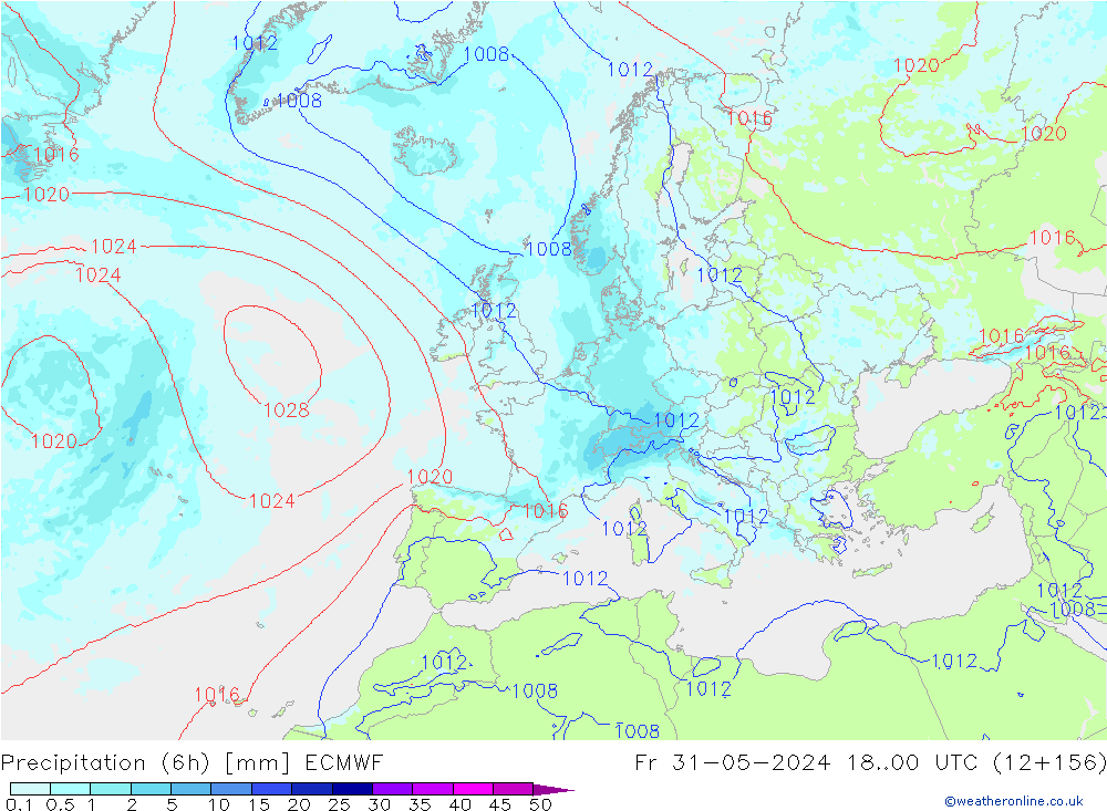 Precipitação (6h) ECMWF Sex 31.05.2024 00 UTC