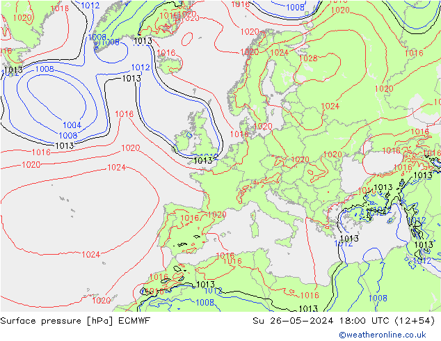 ciśnienie ECMWF nie. 26.05.2024 18 UTC