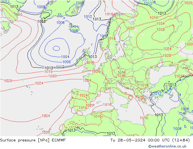 Surface pressure ECMWF Tu 28.05.2024 00 UTC