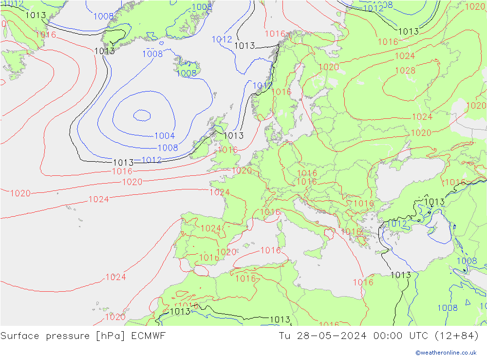 Pressione al suolo ECMWF mar 28.05.2024 00 UTC