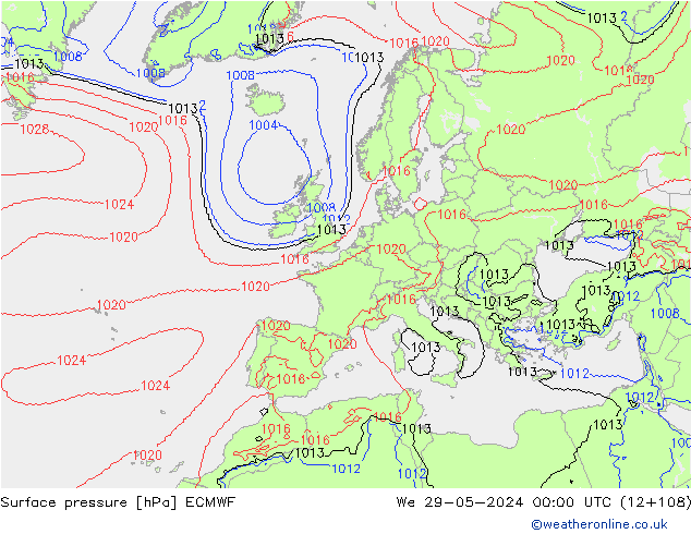 приземное давление ECMWF ср 29.05.2024 00 UTC