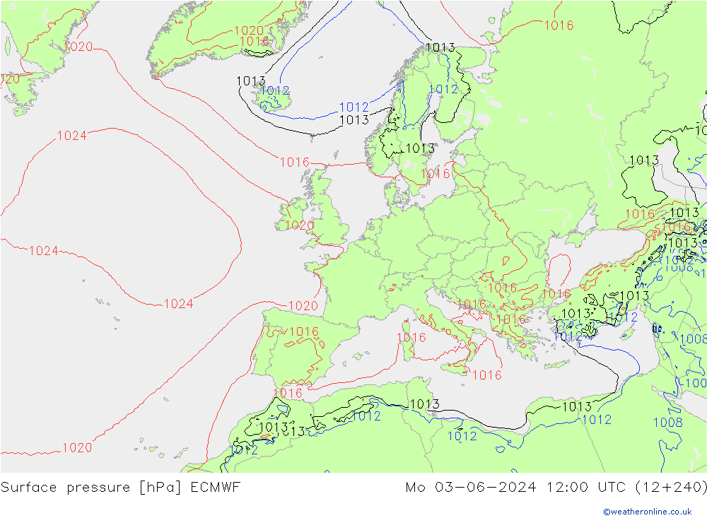 pression de l'air ECMWF lun 03.06.2024 12 UTC