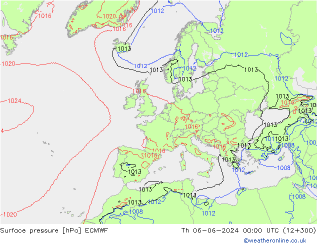 Yer basıncı ECMWF Per 06.06.2024 00 UTC