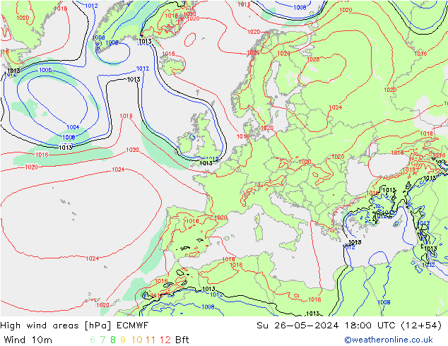 Sturmfelder ECMWF So 26.05.2024 18 UTC