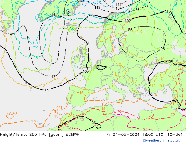 Height/Temp. 850 hPa ECMWF 星期五 24.05.2024 18 UTC