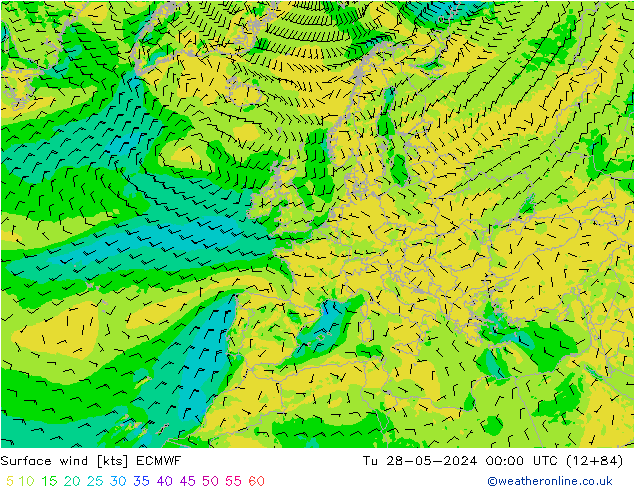 Surface wind ECMWF Tu 28.05.2024 00 UTC