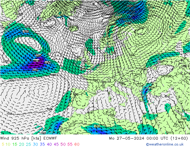 Vento 925 hPa ECMWF Seg 27.05.2024 00 UTC