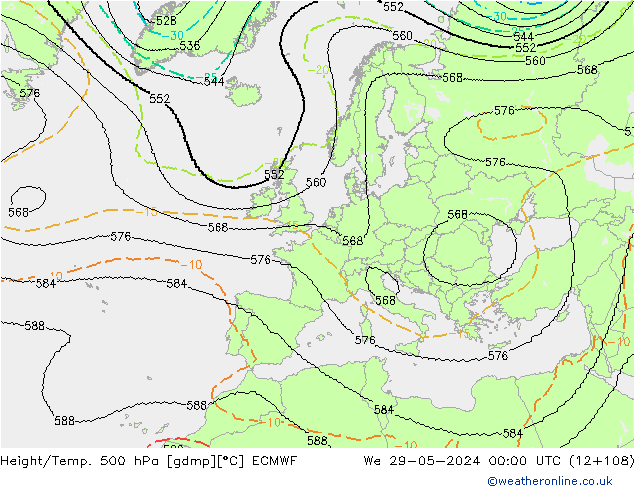 Height/Temp. 500 hPa ECMWF We 29.05.2024 00 UTC