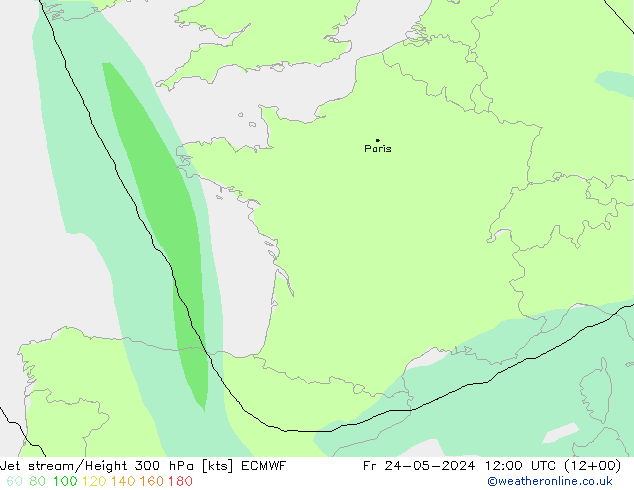 Prąd strumieniowy ECMWF pt. 24.05.2024 12 UTC