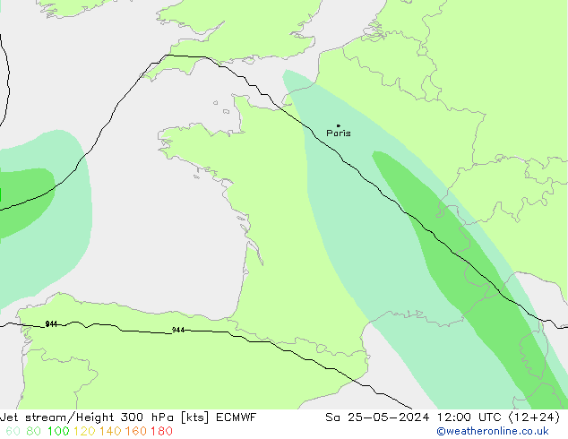 Straalstroom ECMWF za 25.05.2024 12 UTC