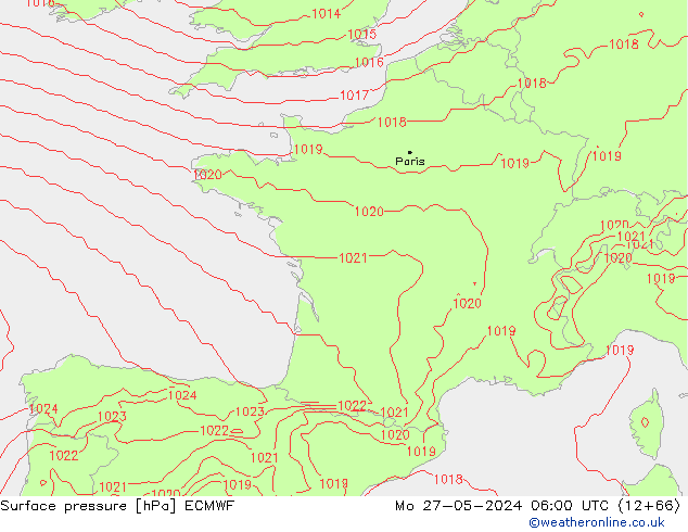 приземное давление ECMWF пн 27.05.2024 06 UTC