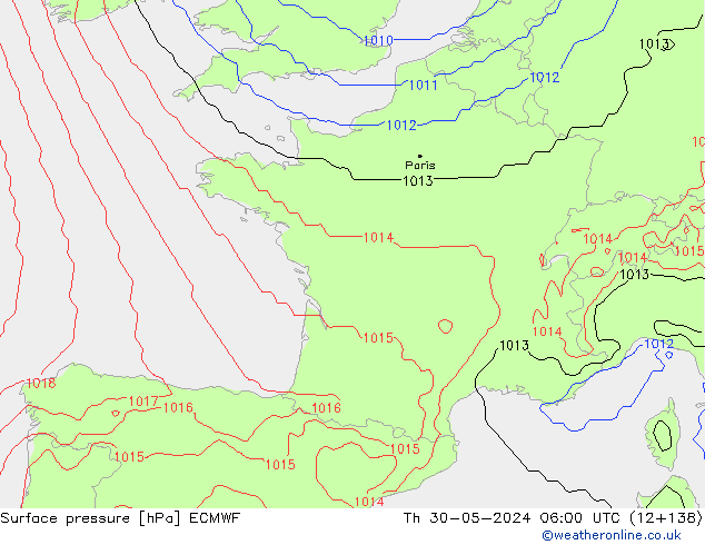 Yer basıncı ECMWF Per 30.05.2024 06 UTC